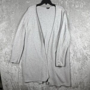 TALBOTS Sweater Size‎ X Cardigan Shawl Open Front Long Sleeve Cotton Blend Gray